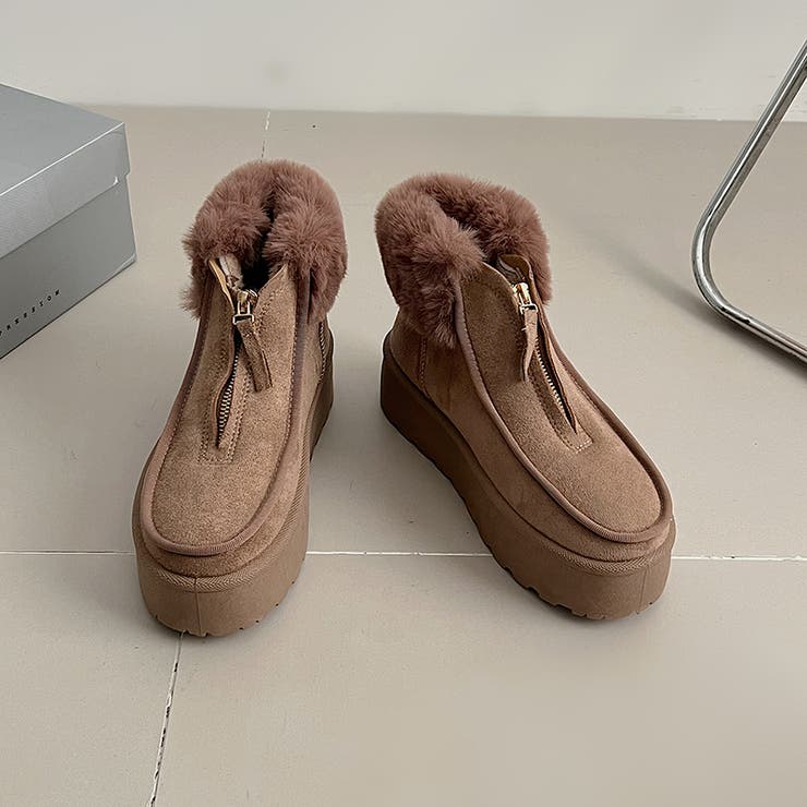 厚底 プラットフォーム センタージップ/ ファスナー ムートンブーツ 6839 | Shoes in Closet | 詳細画像16 