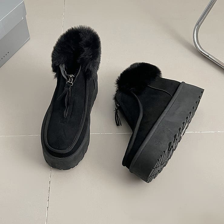 厚底 プラットフォーム センタージップ/ ファスナー ムートンブーツ 6839 | Shoes in Closet | 詳細画像8 