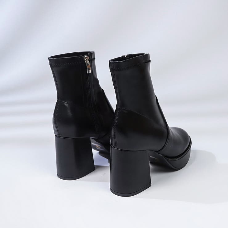 厚底チャンキー ハイソール ストレッチ ショートブーツ 6845 | Shoes in Closet | 詳細画像8 