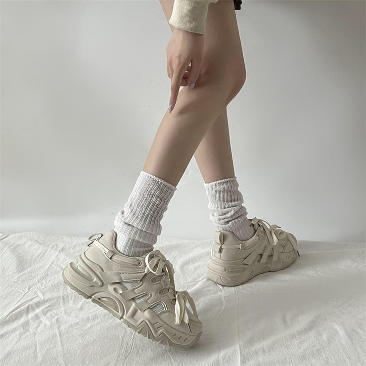 厚底 ダブル リボン シューレース  ボリューム スニーカー 739 | Shoes in Closet | 詳細画像6 