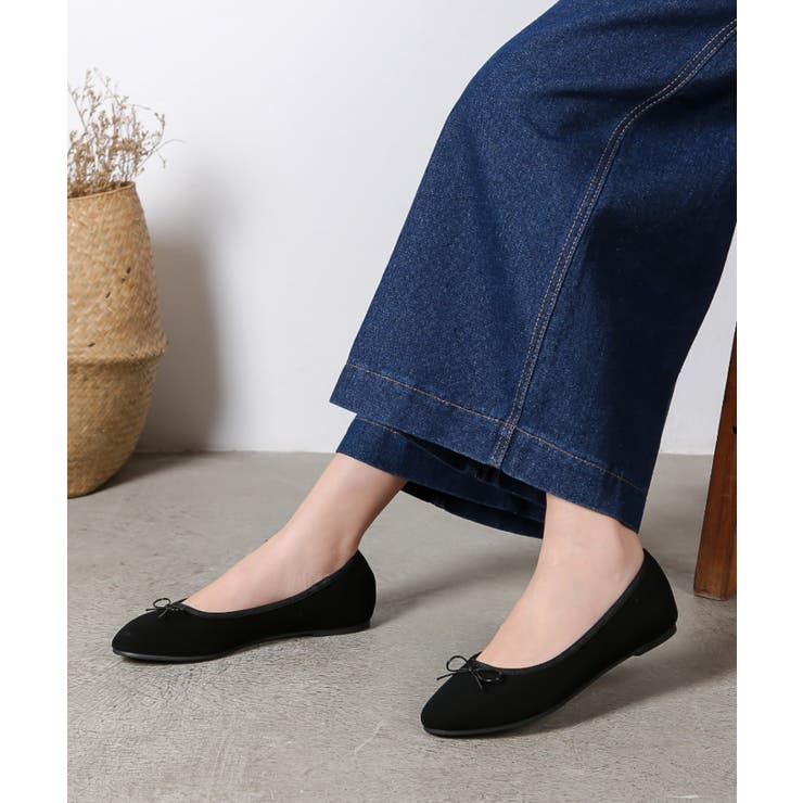 リボン ラウンドトゥ ☆フラット バレエシューズ☆ 7443-2[品番