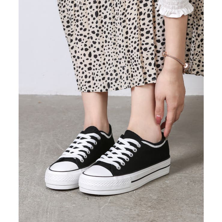 リブアクセント厚底レースアップスニーカー 7460[品番：MTTS0000545