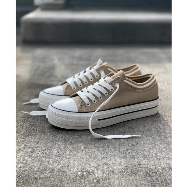 リブアクセント厚底レースアップスニーカー 7460[品番：MTTS0000545