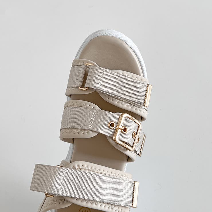 軽量厚底ボリュームソール ベルクロ バックル スポーツサンダル 7486 | Shoes in Closet | 詳細画像32 