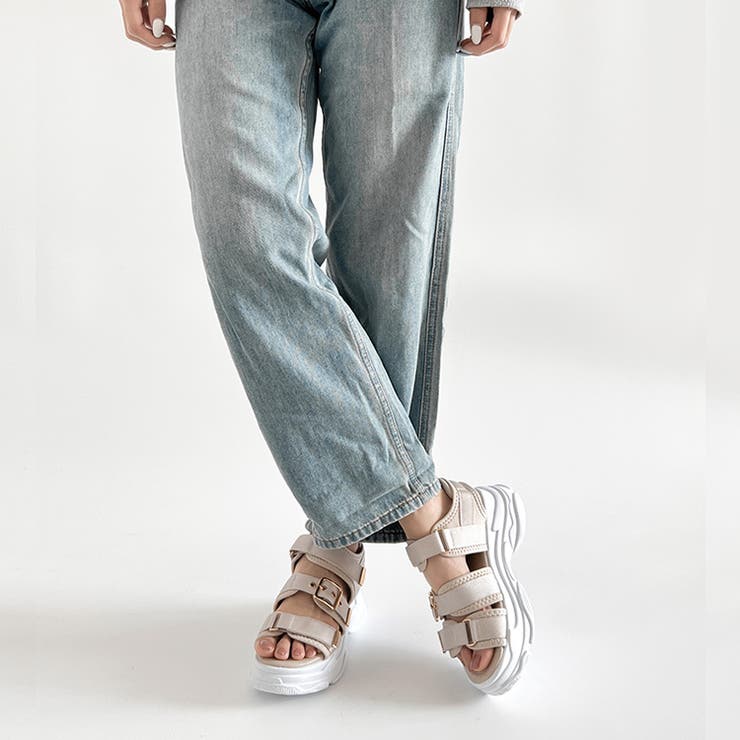 軽量厚底ボリュームソール ベルクロ バックル スポーツサンダル 7486 | Shoes in Closet | 詳細画像25 