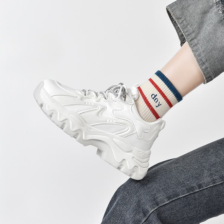 厚底 ウェーブソール ダブルシューレース スニーカー 755[品番