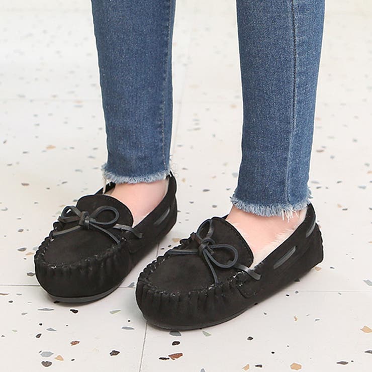 キッズ リボン ふわもこモカシン 7574 [品番：MTTS0002580]｜Shoes in