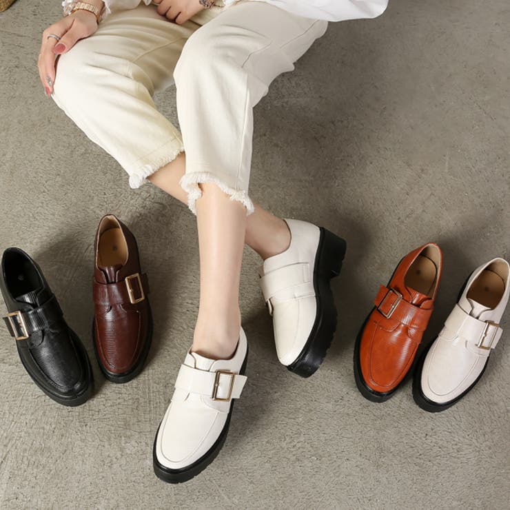 厚底 ワンベルトバックル 軽量 ローファー 約4 5 ヒール 7758 品番 Mtts Shoes In Closet シューズインクローゼット のレディースファッション通販 Shoplist ショップリスト