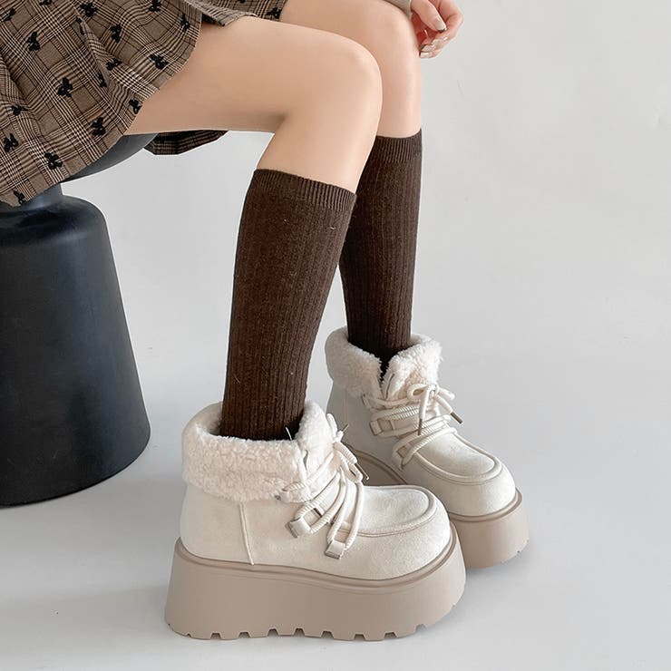 厚底 プラットフォーム レースアップ ボア ムートン ブーツ 840 | Shoes in Closet | 詳細画像11 
