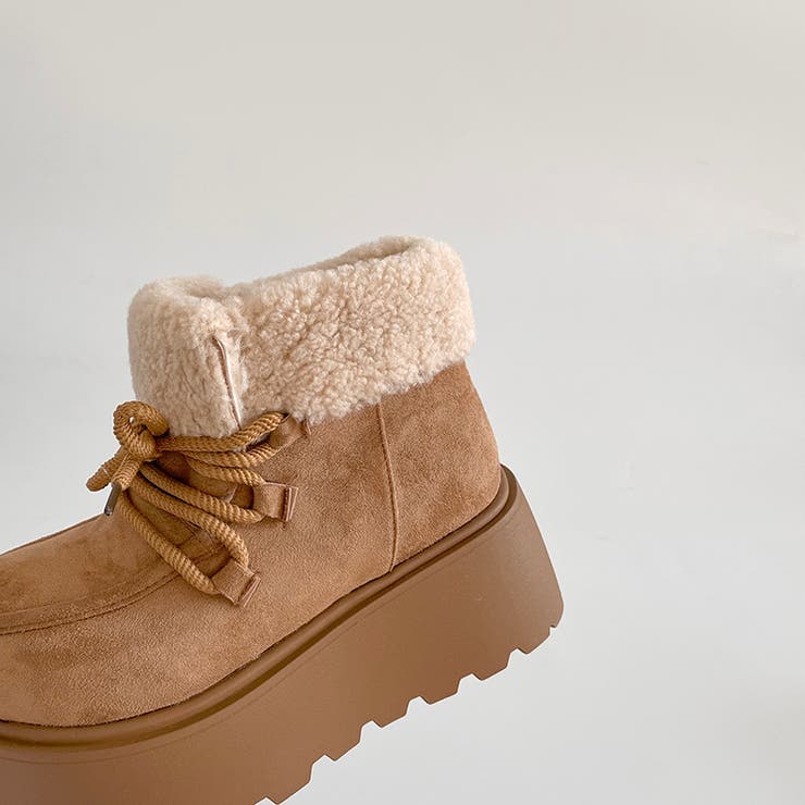 厚底 プラットフォーム レースアップ ボア ムートン ブーツ 840 | Shoes in Closet | 詳細画像24 