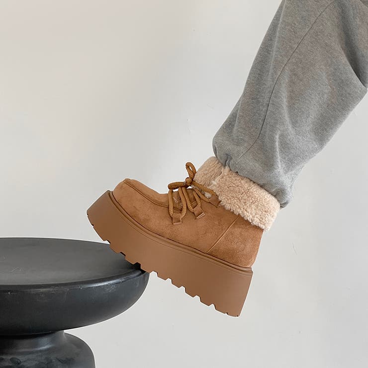 厚底 プラットフォーム レースアップ ボア ムートン ブーツ 840 | Shoes in Closet | 詳細画像4 