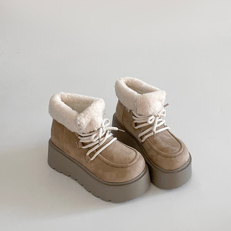 厚底 プラットフォーム レースアップ ボア ムートン ブーツ 840 | Shoes in Closet | 詳細画像19 