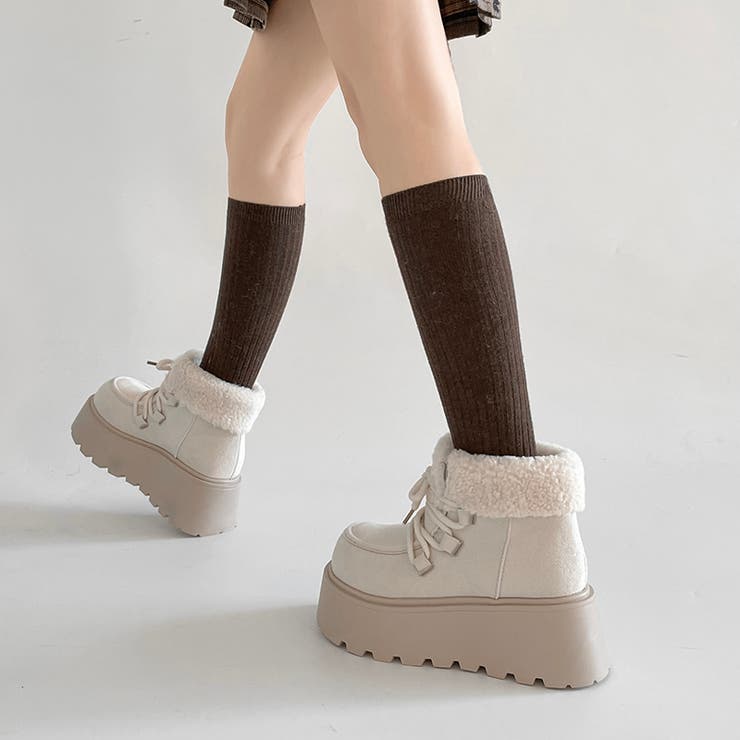 厚底 プラットフォーム レースアップ ボア ムートン ブーツ 840 | Shoes in Closet | 詳細画像9 