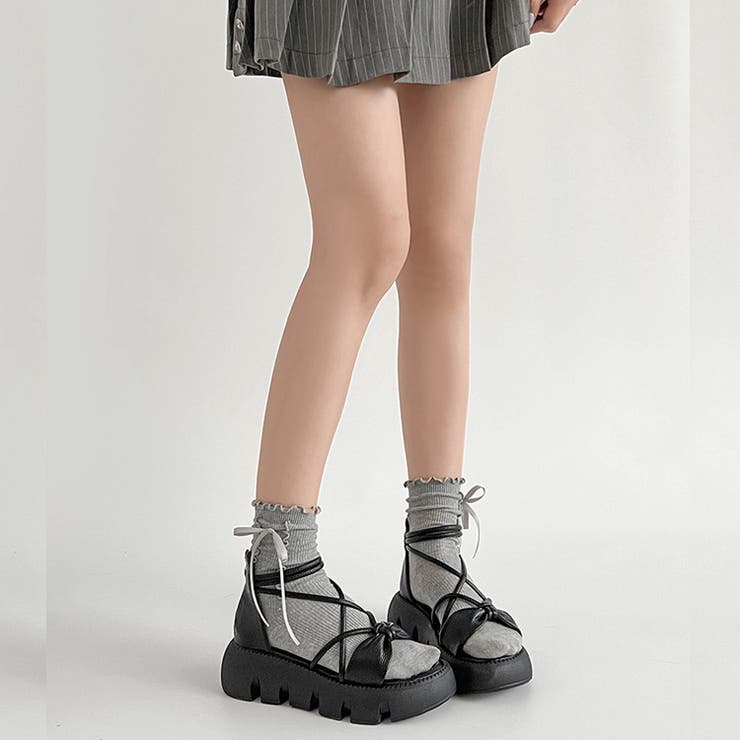 厚底 コードストラップ バックファスナー リボン サンダル 993 | Shoes in Closet | 詳細画像13 