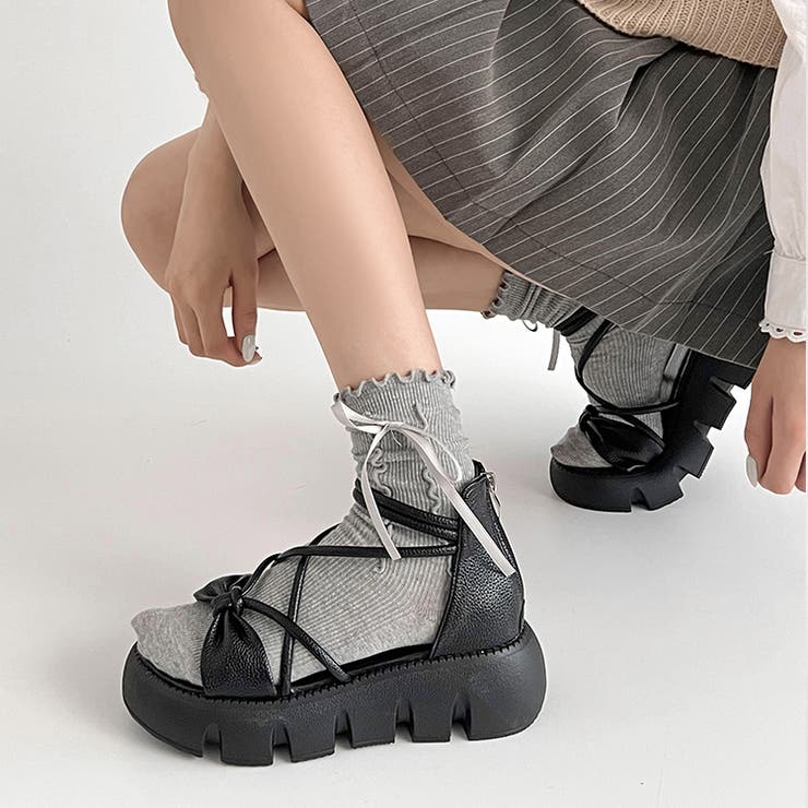 厚底 コードストラップ バックファスナー リボン サンダル 993 | Shoes in Closet | 詳細画像12 