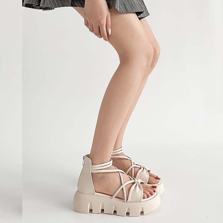 厚底 コードストラップ バックファスナー リボン サンダル 993 | Shoes in Closet | 詳細画像5 