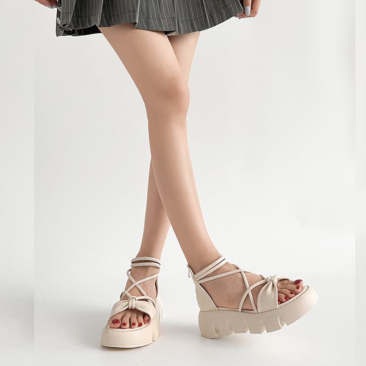 厚底 コードストラップ バックファスナー リボン サンダル 993 | Shoes in Closet | 詳細画像6 