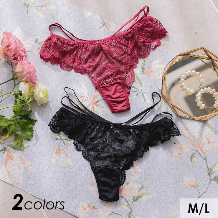 サイドダブルコード総レースTバックショーツ 単品 勝負下着 | my minette | 詳細画像1