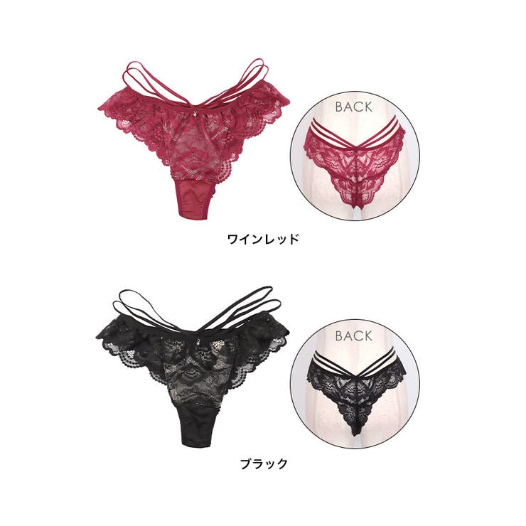サイドダブルコード総レースTバックショーツ 単品 勝負下着 | my minette | 詳細画像2