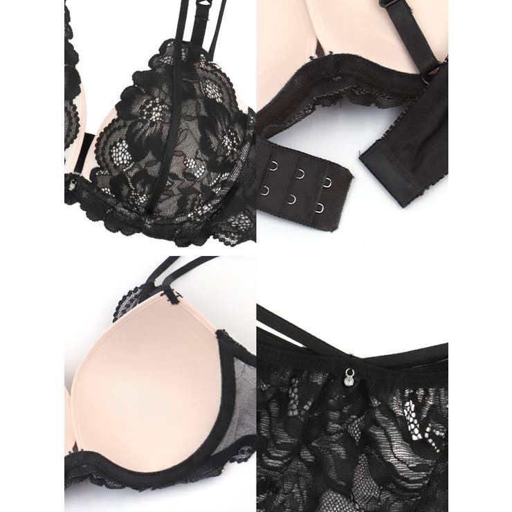 ヌーディーレースコード×ビジューブラ＆ショーツセット 勝負下着 セクシーランジェ… | my minette | 詳細画像8 