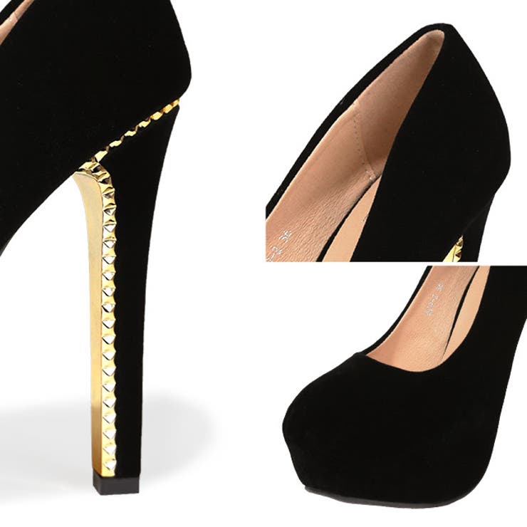 ベロア×ゴールドフレームハイヒールパンプス ベロアパンプス キャバパンプス | my minette | 詳細画像4 