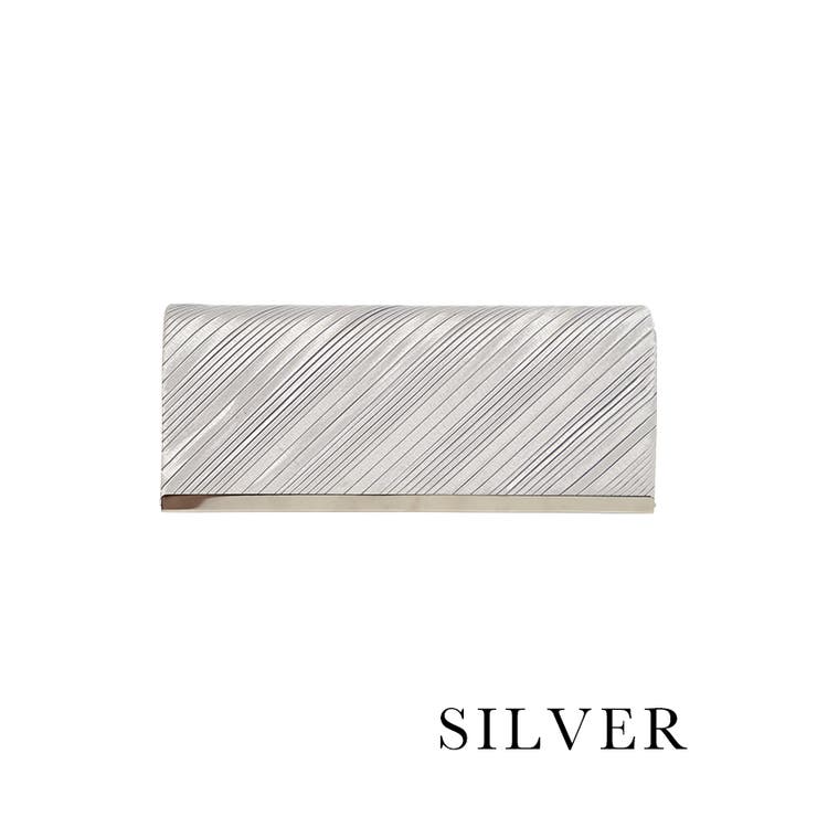 シルバー | プリーツ×ストレートメタル2WAYパーティーバッグ クラッチバッグ | Retica