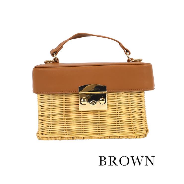 レザー×ラタンボックスタイプミニかごバッグ 浴衣小物 浴衣