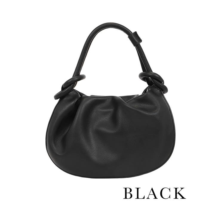 ブラック | ノットデザイン×2WAYショルダーバッグ パーティードレス小物 ハンドバッグ | Retica