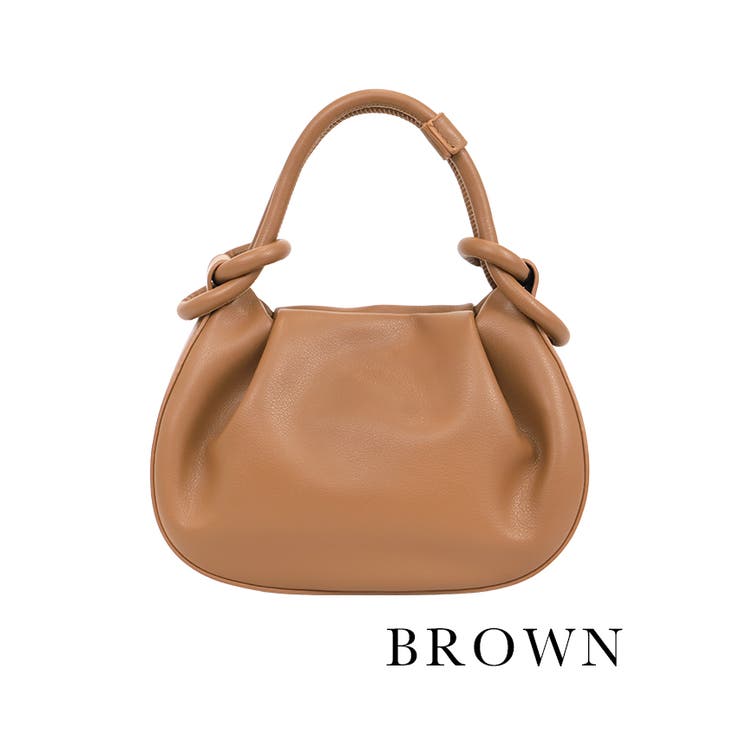 ブラウン | ノットデザイン×2WAYショルダーバッグ パーティードレス小物 ハンドバッグ | Retica