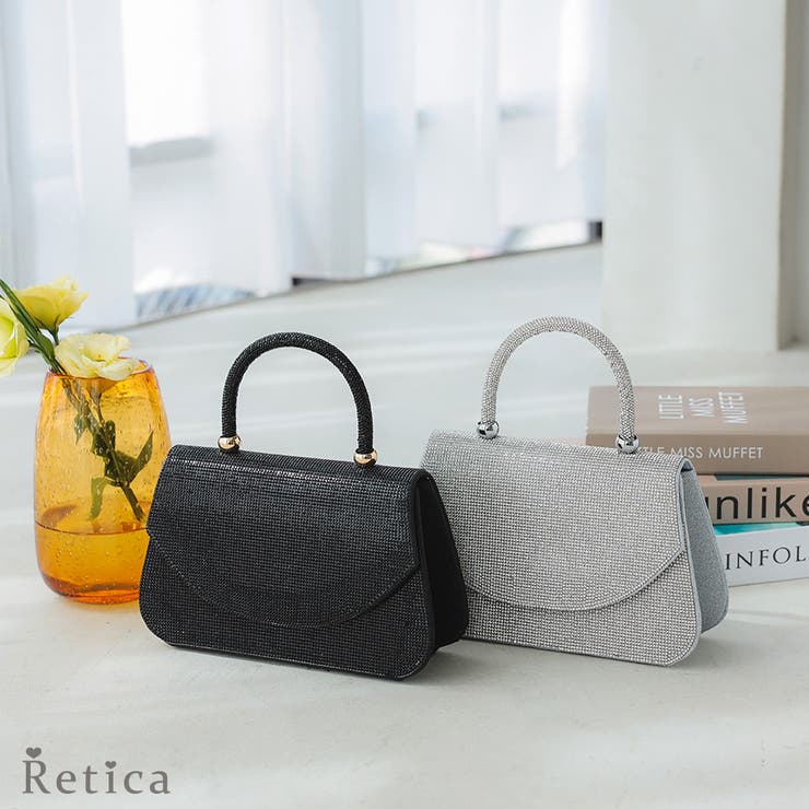 フルストーンシンプル2WAYパーティーバッグ ハンドバッグ ショルダーバッグ | Retica | 詳細画像1 