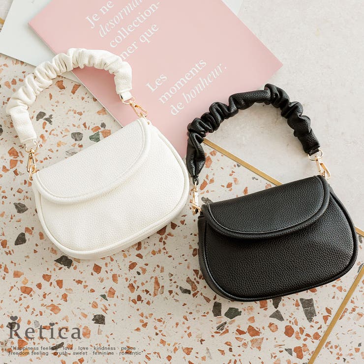 くしゅくしゅハンドル×レザー2WAYバッグ 韓国バッグ ハンドバッグ | Retica | 詳細画像1 