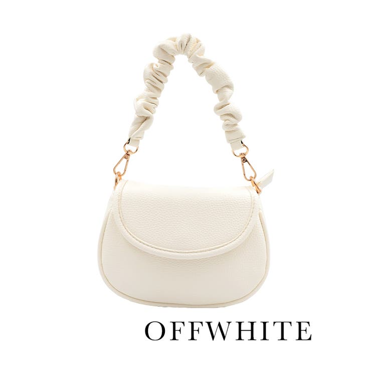 オフホワイト | くしゅくしゅハンドル×レザー2WAYバッグ 韓国バッグ ハンドバッグ | Retica
