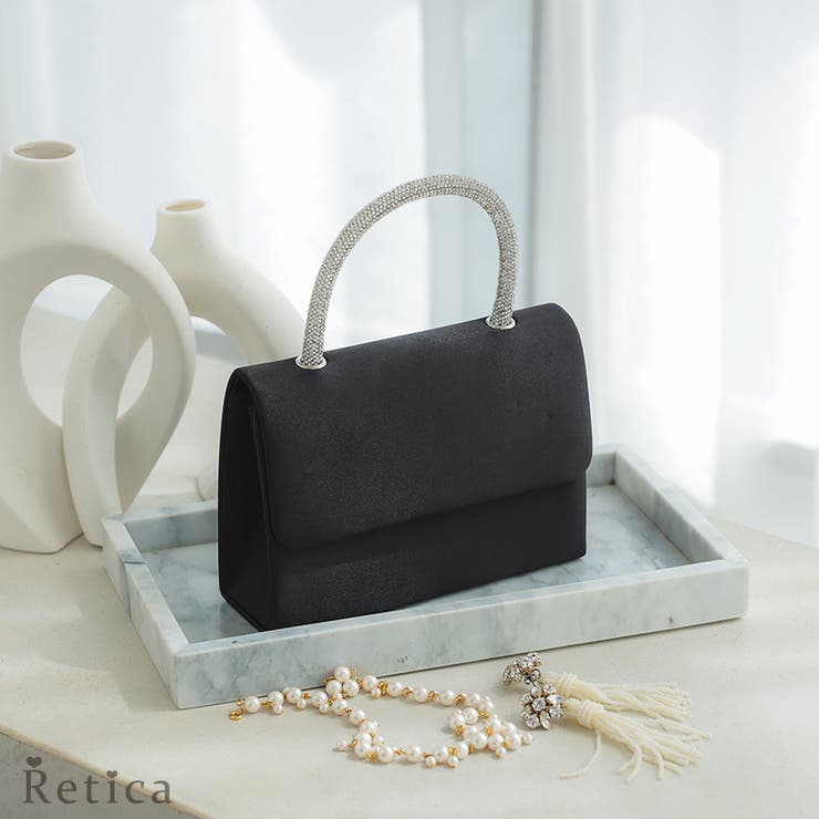 ストーンビジューハンドルスクエア2WAYパーティーバッグ ハンドバッグ | Retica | 詳細画像1 