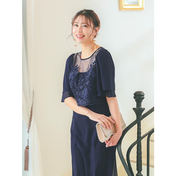 TED BAKERテッド シフォン黒プリーツスリーブレス ロングドレス ジョーゼット×コードレースロングドレス(M ブラック): AIMER
