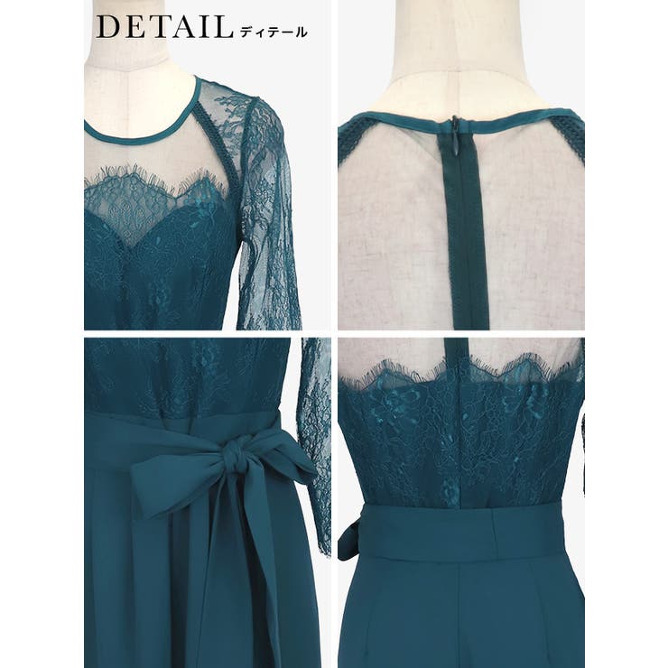 ビスチェ風シアーレースハイウエストマークリボンパンツドレス パーティードレス | Retica | 詳細画像24 