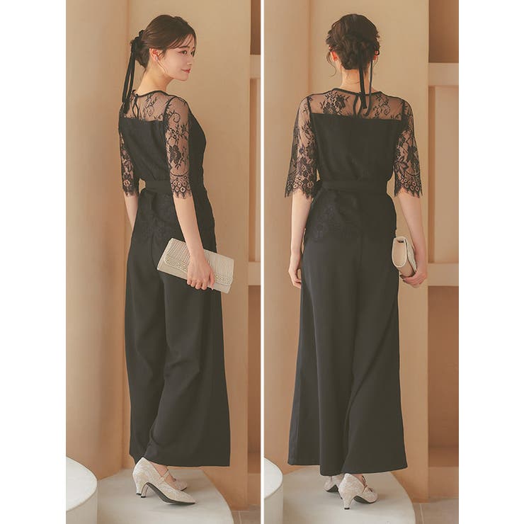 トップスレースウエストマークセットアップパンツドレス パーティードレス | Retica | 詳細画像16 