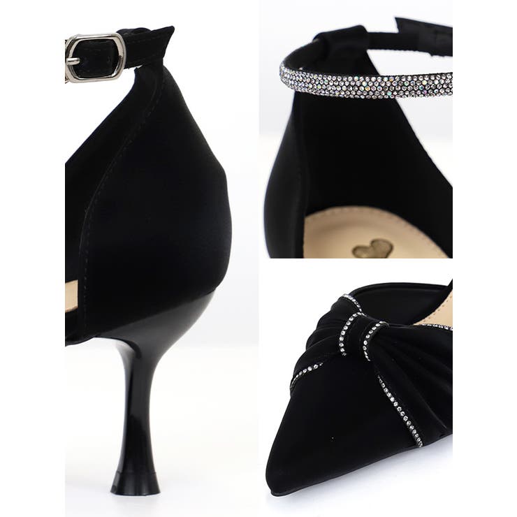 ラインストーンストラップ付きポインテッドトゥパンプス アンクルストラップパンプス… | Retica | 詳細画像5 