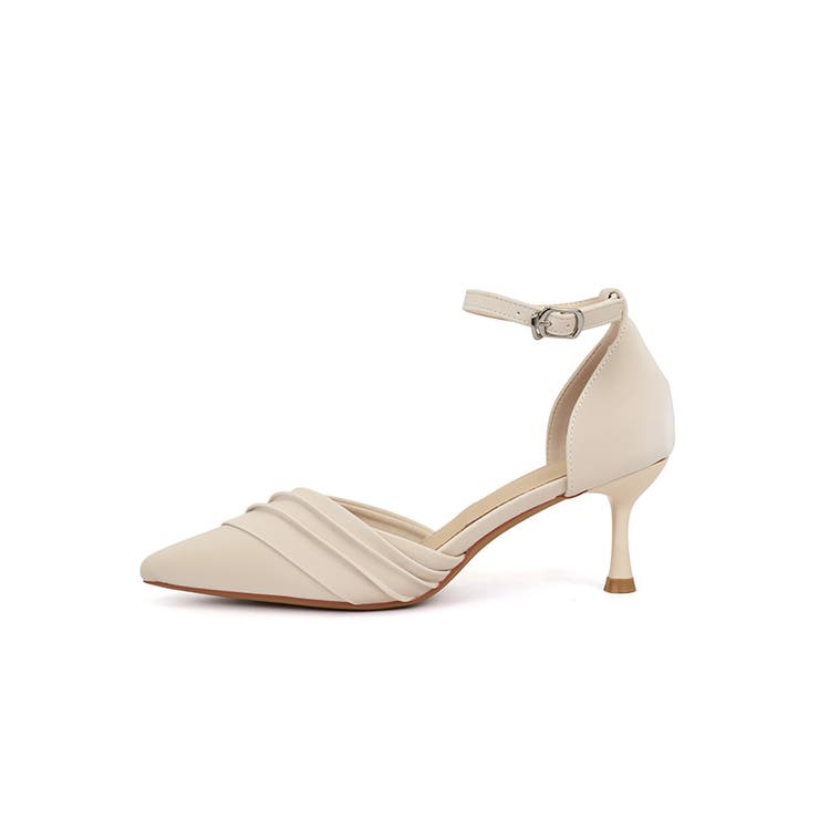 アイボリーギャザーデザインアンクルストラップパンプス ポインテッドトゥストラップ… | Retica | 詳細画像3 