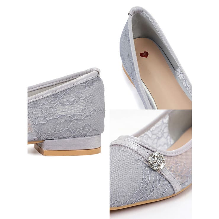 ビジューワンポイントレースフラットパンプス 総レース フラワーレース | Retica | 詳細画像5 