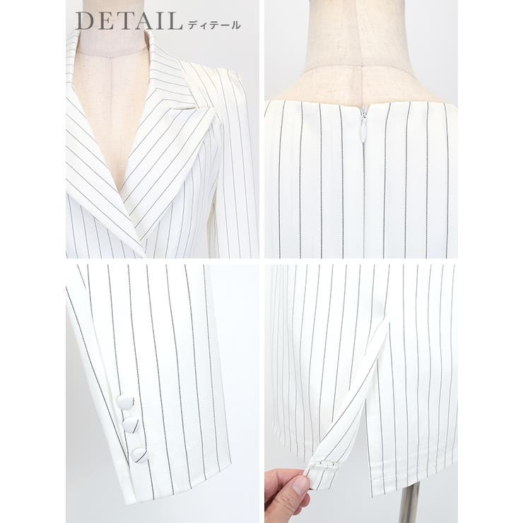 ダブルボタンジャケットストライプワンピーススーツ セレモニースーツ 結婚式スーツ | Retica | 詳細画像15 