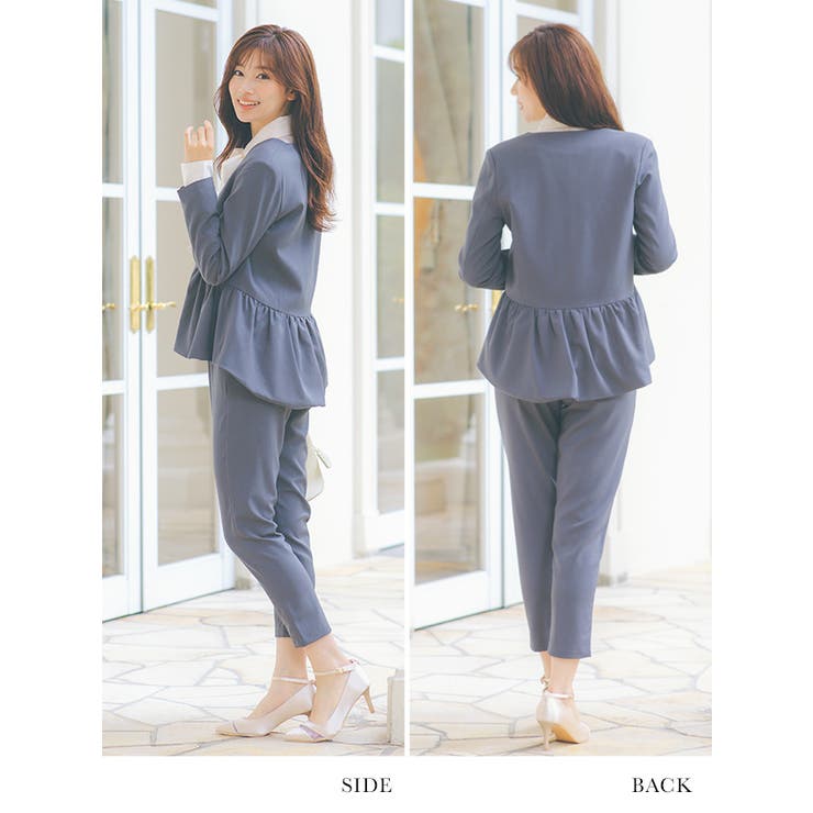 ペプラムジャケット×テーパードパンツセットアップスーツ セレモニースーツ | Retica | 詳細画像15 