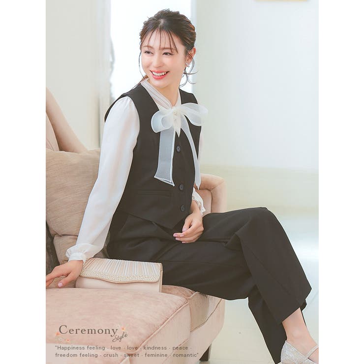 お値下げ　ハンドメイドのベストとワイドパンツ セット　センソユニコ風 お値下げ ハンドメイドのベストとワイドパンツ セット