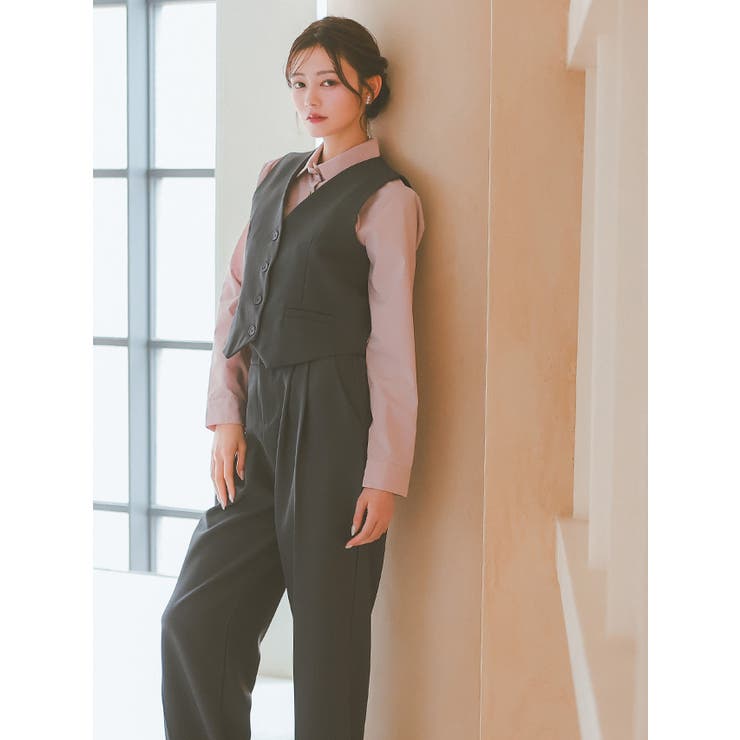 タックワイドパンツ＆ベストセットアップスーツ セレモニー