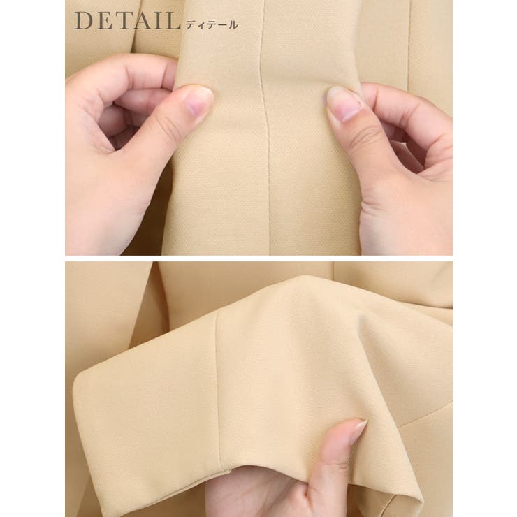 ノーカラージャケット×ベルト付きパンツスーツ セレモニースーツ 袖あり | Retica | 詳細画像13 