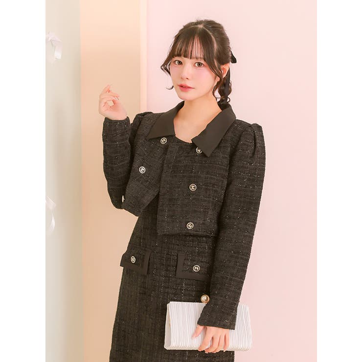 ダブルボタンジャケット×ワンピースセットアップツイードスーツ セレモニースーツ … | Retica | 詳細画像3 