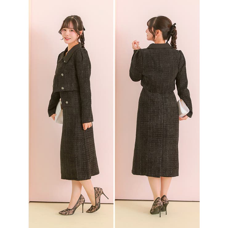 ダブルボタンジャケット×ワンピースセットアップツイードスーツ セレモニースーツ … | Retica | 詳細画像5 