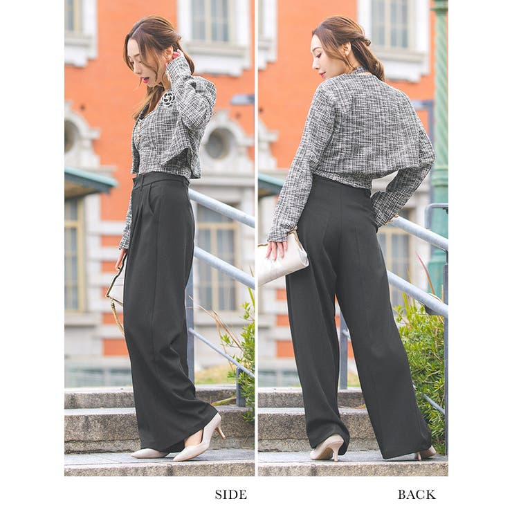 3ピースベアホルタートップワイドセレモニースーツセット パンツスーツ 結婚式スー… | Retica | 詳細画像6 