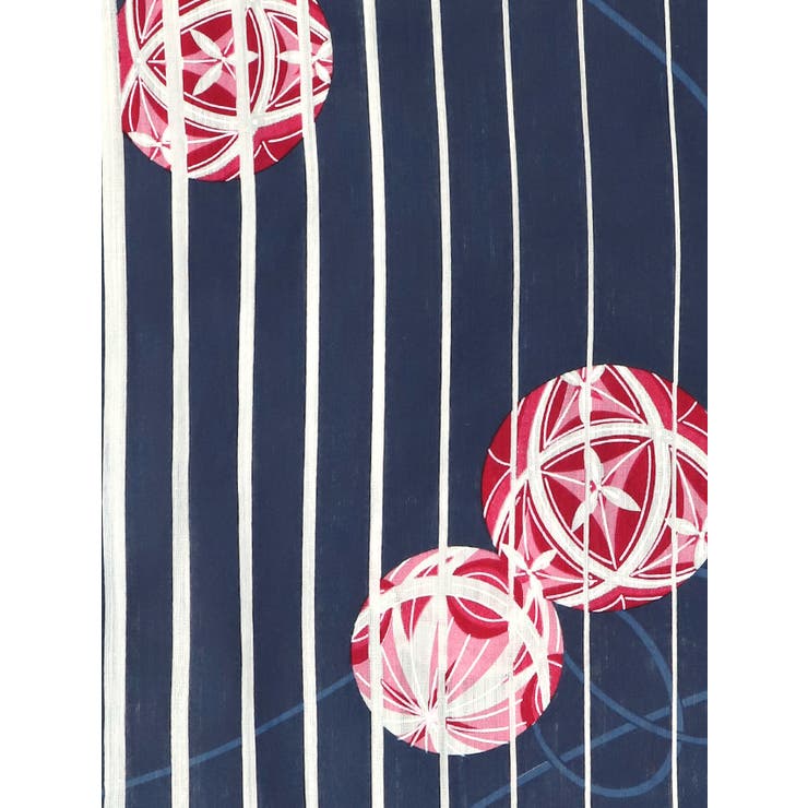 毬×ストライプ柄浴衣3点セット 作り帯 下駄 | Retica | 詳細画像12 