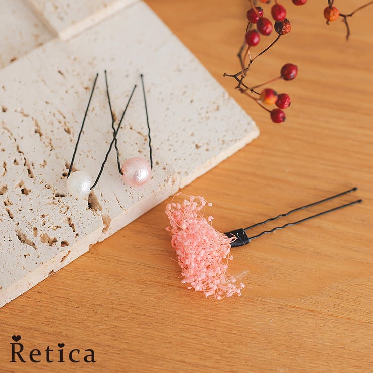 パール×かすみ草デザインヘアアクセサリー3点セット パーティードレス小物 浴衣小物 | Retica | 詳細画像1 