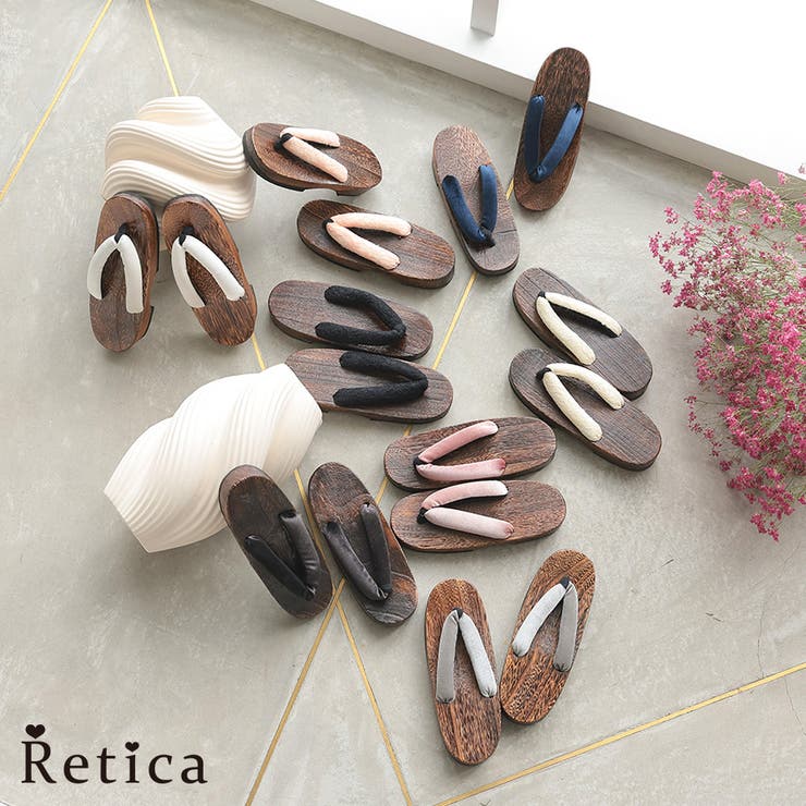 ベロアorレース柔らか鼻緒焼き下駄 浴衣小物 和装小物 | Retica | 詳細画像1 